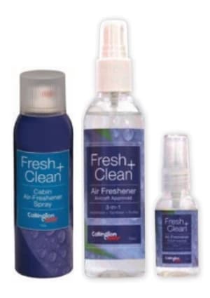 Callington Fresh + Clean cabin air freshener in an aerosol and two pump sprays